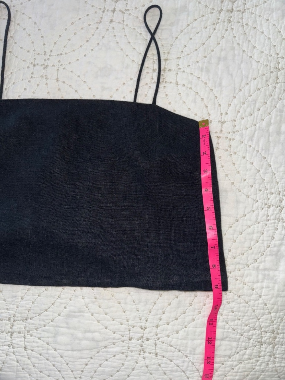 Abercrombie & Fitch Black Linen Blend Drop Top with Button Detail. Size M - Picture 4 of 5